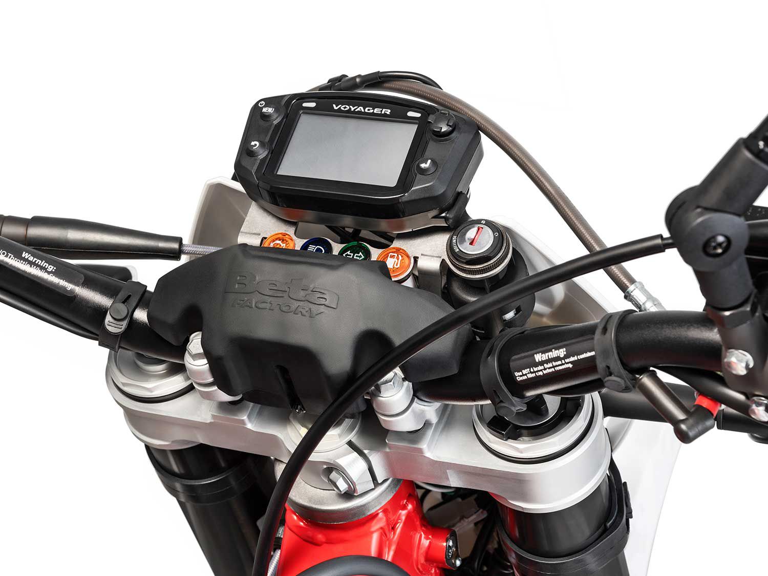 A Voyager GPS comes stock on Beta’s four dual sport models.